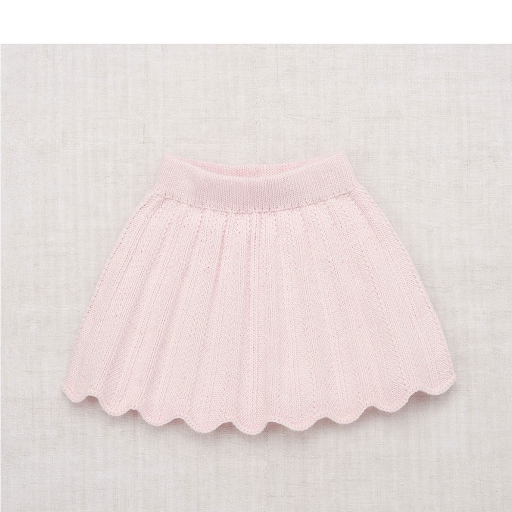 Misha And Puff Soft Pink Chevron Knit Skirt